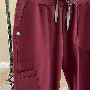 FIGS Limited Edition Burgundy Taldora Skinny Scrub Pants